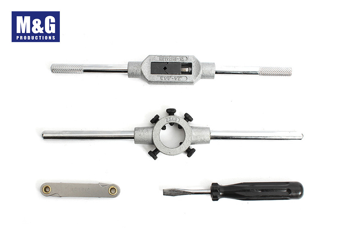 DIN 352 and DIN 223 HSS 32 Pcs Taps and Dies set including M3-M12 taps and Dies with wrench and Thread Gauge and Driver