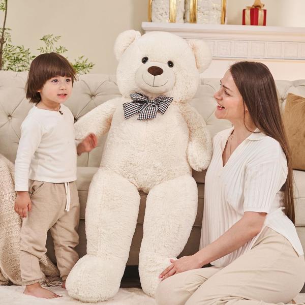 Misscindy Giant Teddy Bear Plush Stuffed Animals for Girlfriend or Kids 47 inch, (White)