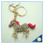 High Quality Sparkling Running Horse Keychain Crystal Rhinestone Purse Pendant