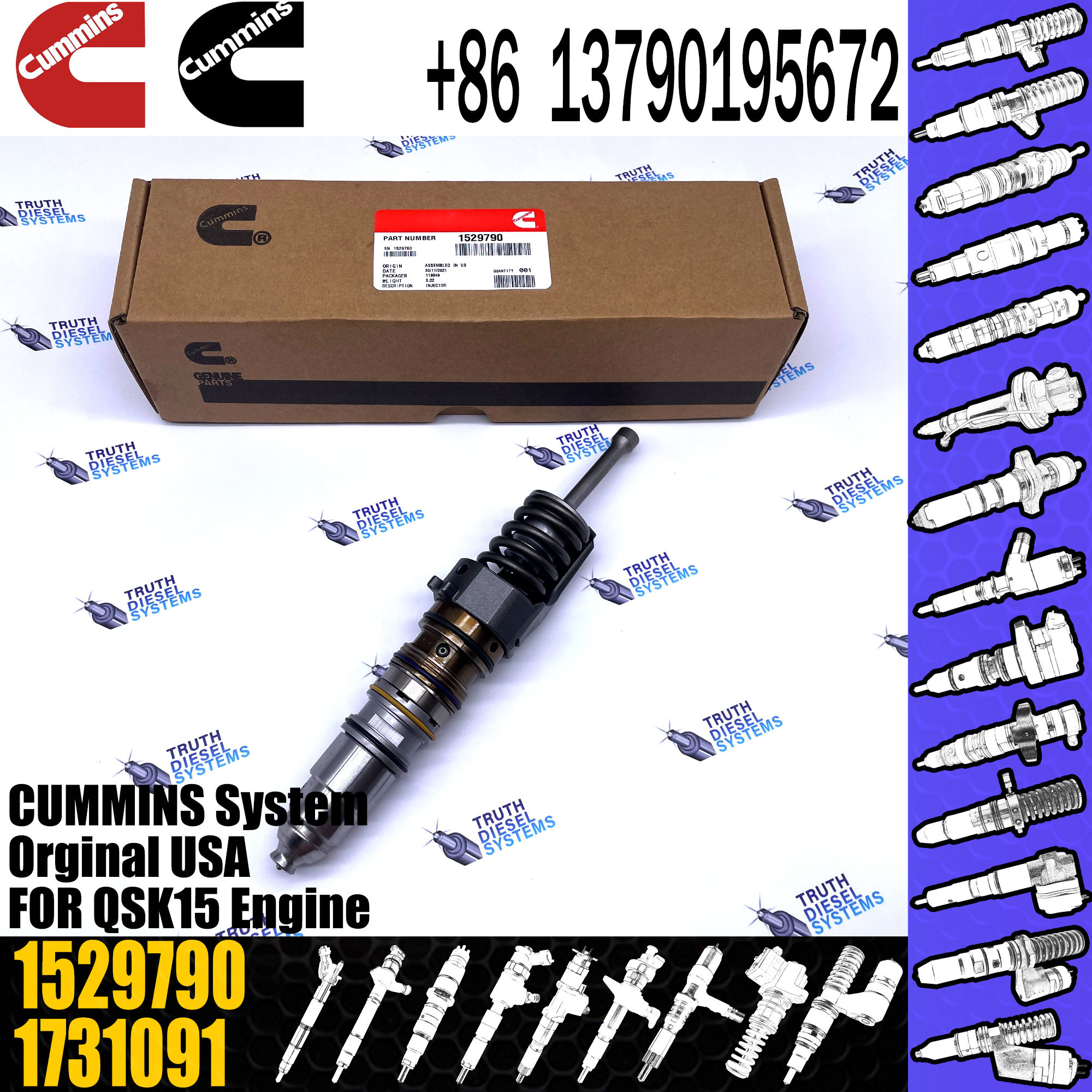 1464994 579251 Cummins Fuel Injector 1529790 1473430 1481827 1511696 1521978 1764364 579263 1499257