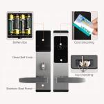 Hotel Magnetic Card Induction Lock Mechanical Key Wooden Smart Door Lock OEM