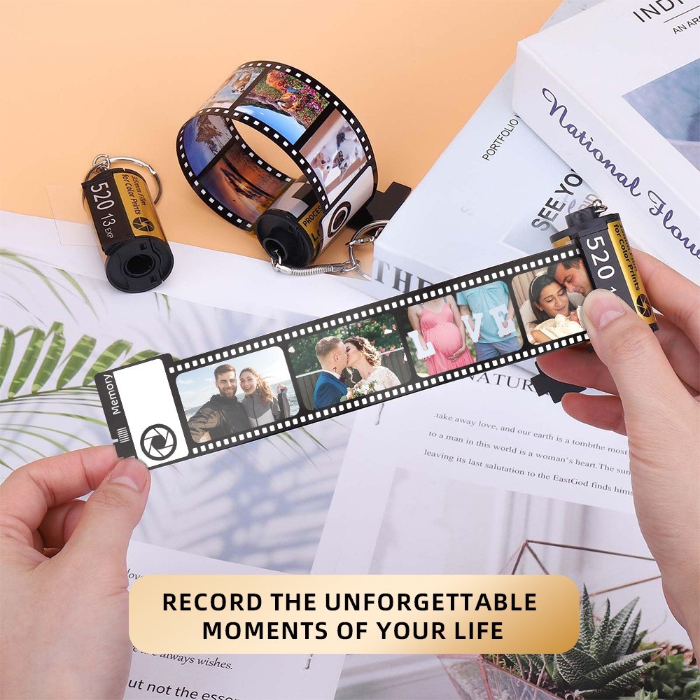 DIY Sublimation Memory Film Photo Album Roll Keychain Creative Valentine'S Day Birthday Gift