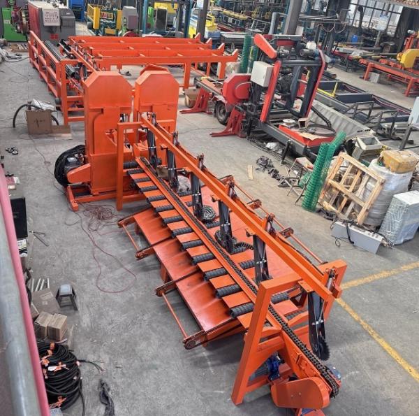 Automatic Small Logs Cutting Saw Twin Bandsaw Industrial Wood Process Production