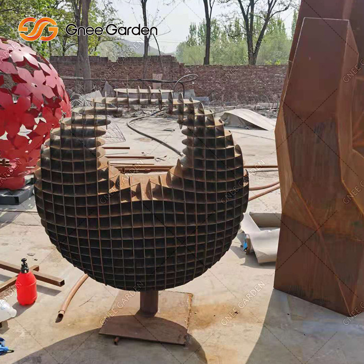 Large Size Outdoor Garden Decor Modern Abstract Corten Steel Sculpture