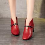S432 2020 Autumn New Women'S Shoes Fashion High Heel Retro Handmade Buckle