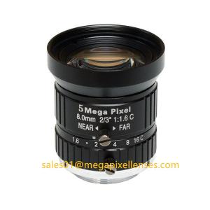 China 2/3 8mm/12mm F1.6 5Megapixel Manual IRIS Low Distortion C Mount ITS Lens, 8mm Traffic Monitoring Lens on sale