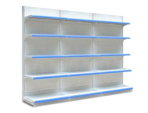 China Wall Mounted Supermarket Display Shelving Single Sided Gondola Shelving Waterproof factory