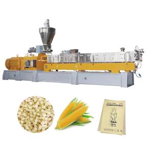 China 300~500kg/H PLA Bamboo Powder Starch Granulator Line Biodegradable Material factory