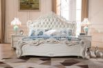 Luxury Royal Bedroom Furniture Set Wooden faux leather Bed 9001