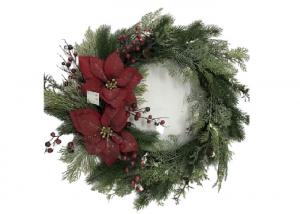 China Non Toxic 24'' Christmas Wreath For Front Door Decoration on sale