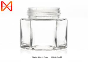 China Hexagon Flint Glass Candy Jars Food Safe Convenient Recyclable 8.5mmx 69mm factory