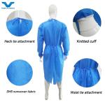 Hypo Allergenic Blue Surgical Gown Breathable Antistatic Protection En1149