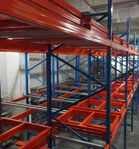Last In First Out Push Back Racking Warehouse Storage Pallet Racking CE TUV