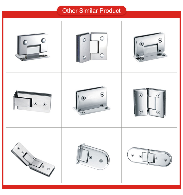 Long Lift Tempered Glass Hinges 90 Degree Chrome Plate Brass Glass Shower Door Hinge