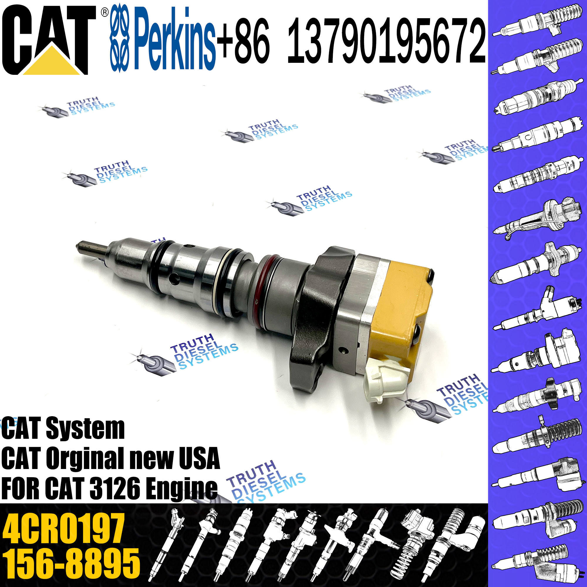 Diesel Fuel Injectors 173-4059 4CR0197 222-5965 10R-9348 10R-9237 10R-0781 156-8895 10R-9239 For Caterpillar 3126
