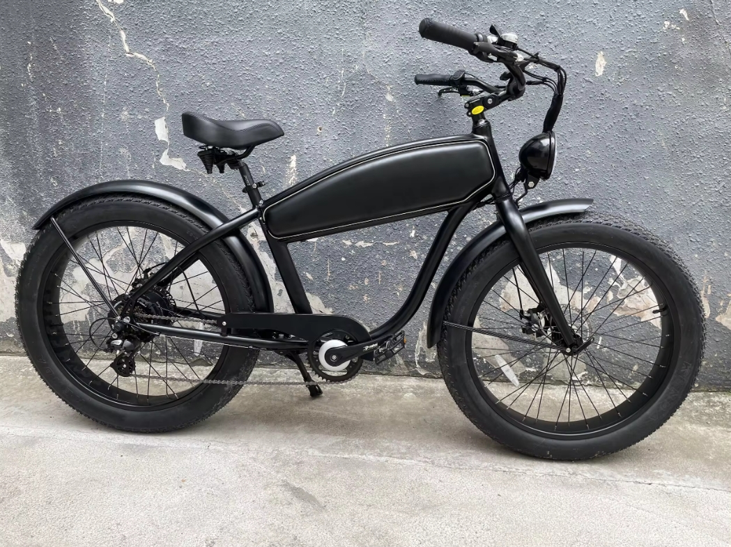 26 Inch Fat Tire Beach Cruiser Ebike 7 Speed Electric City Bike 48V 500W 750W 1000W Retro Electric Bike For Adults