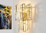 Wall Mounted Indoor 230*500mm Lustre Led Gold Crystal Sconce Lights