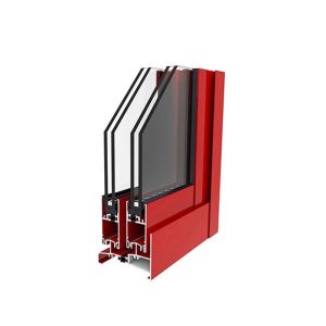 Sand Blasting T8 Red Powder Coated Aluminium Extrusions