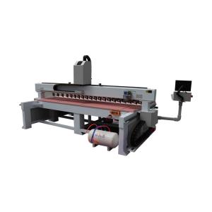 China Studio Interior / Pet Wood Slat Wall Soundproof Acoustic Fluted Wall Automatic Panel Nailing Machine factory