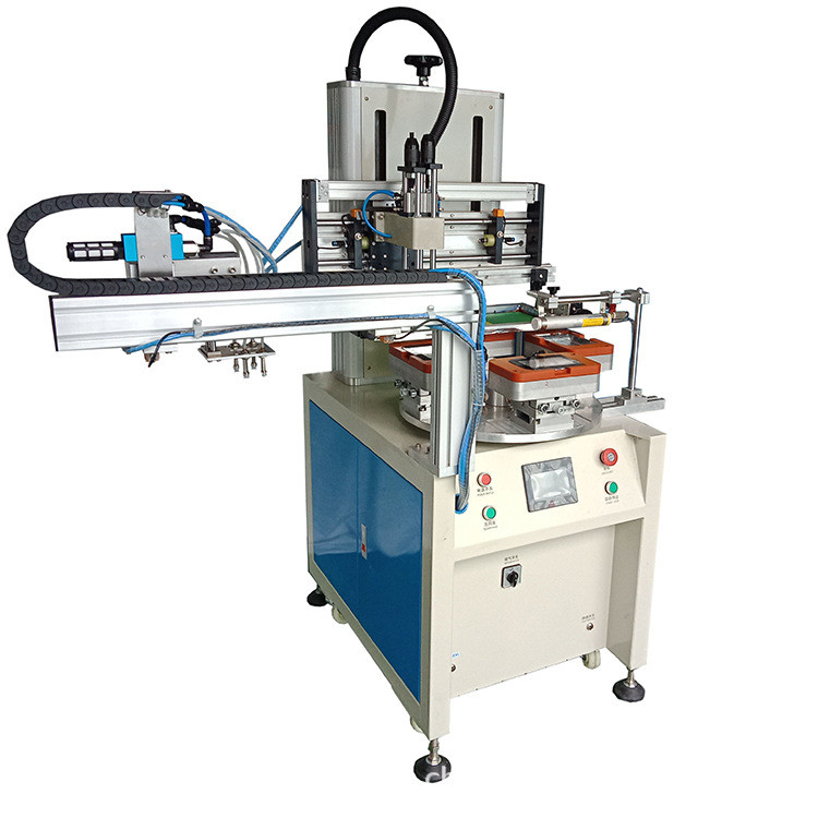 40W 4 Stations Flat Screen Printing Machine flatbed screen printer With Robot Arm