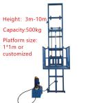 500kg 1000kg Warehouse Cargo Lift Vertical Electric Freight Elevator