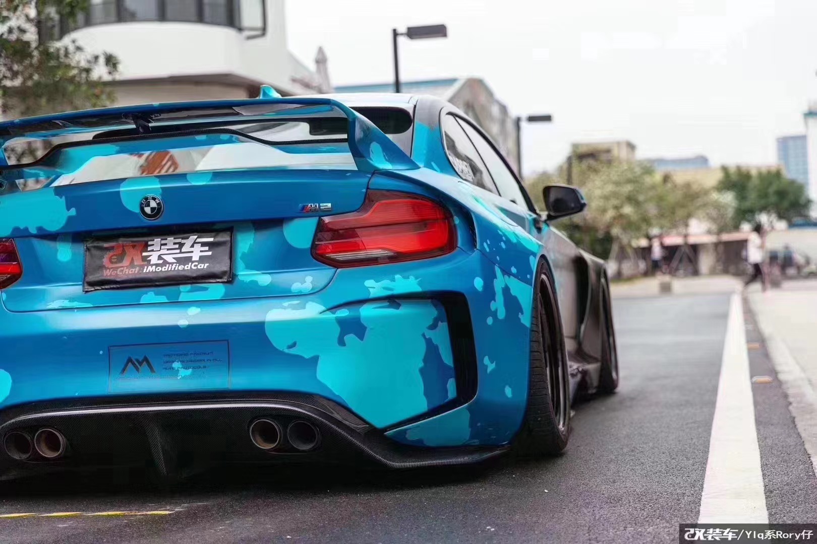 For BMW F22 F87 2 Series M2 Body Kit M2 M235 Upgrade IMP Style Front and Rear Bumper Spoiler Wide Bodyki