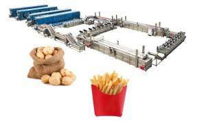 China Industrial French Fries Production Line for Finished Products Potato Chips French Fries factory