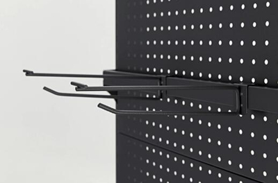 Quick Access Black Pegboard Grocery Store Display Racks Four Levels 