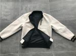 Stone Teddy Faux Fur Jacket Mens Medium Trench Coat Black Base And Tan Tipping