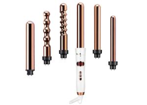 China LED Display Interchangeable Ceramic Curler Set Iron 5 In 1 110-240V factory