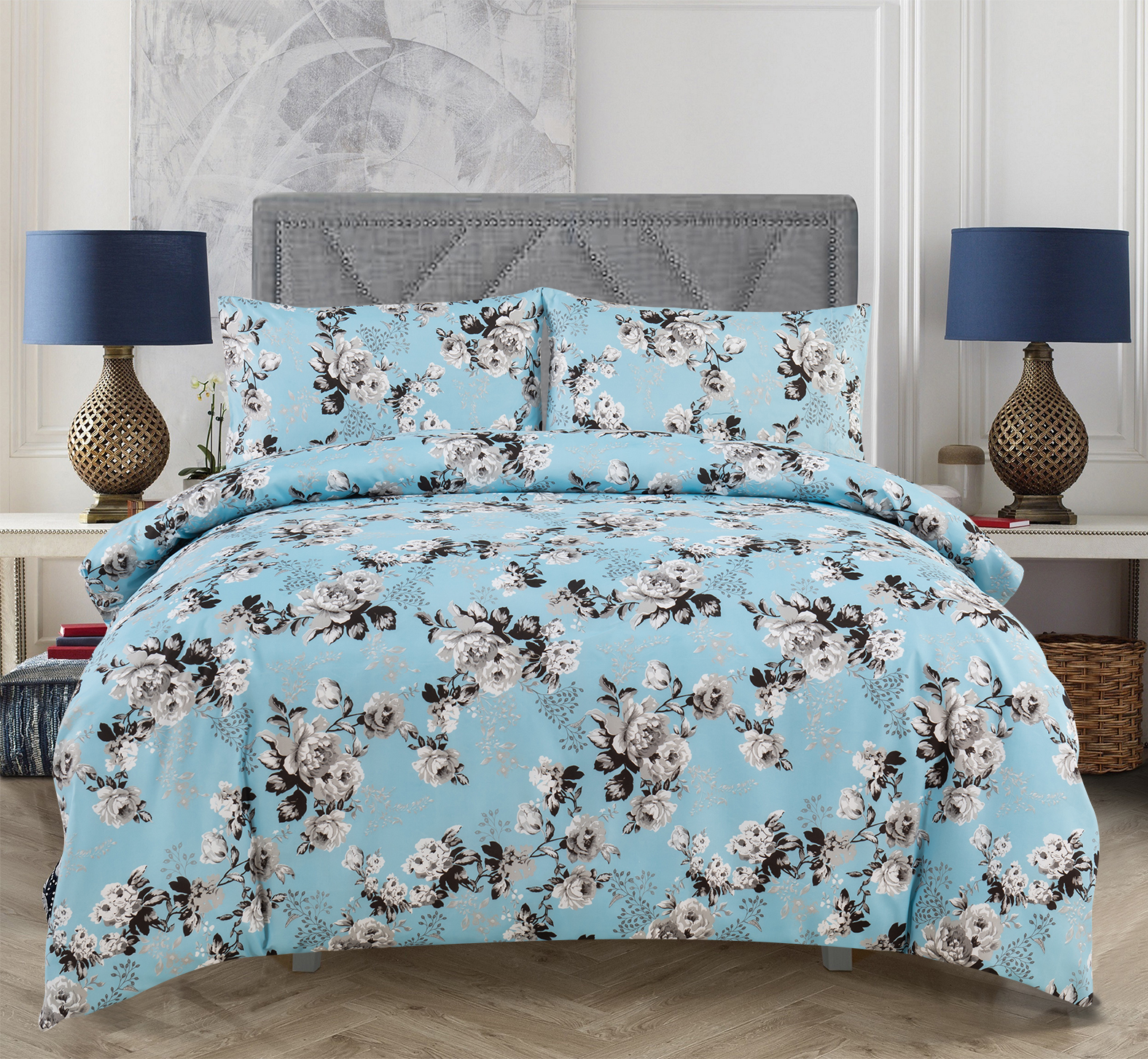Super Soft Brushed Microfiber Duvet Cover Set 4pcs 1.5-2 Kg for Wedding Anniversary