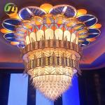 Gold Finish LED Crystal Ceiling Chandelier Ultimate Choice For Restaurant