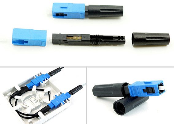 SC Single Mode Cable Assembly Connector Long Boot 3.0 Mm FTTH Cable Supply