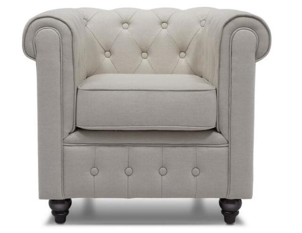 Chesterfield Classic Linen fabric upholstery 1-seater sofa,lounge chair,living