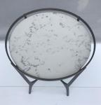 Stone top Antiique bronze finish metal side table/end table/coffee table for 5