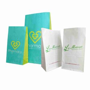 China Biodegradable White Green Medical Pharmacy Paper Bag For Air Travel Vomit factory