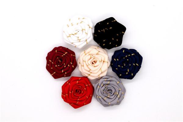 Hand Sintered Edge Flower /girl flower made of satin ribbons/Hand-simulated