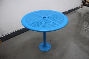China Street Furniture Gavin Park Steel Round Table With Benches Rustproof Outdoor Metal Round Tables factory