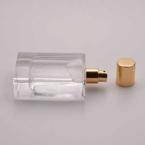 50ml Flat Glass Perfume Bottle With Small Gold Cap
