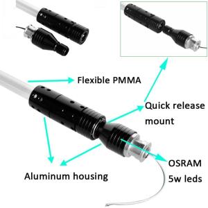 China IP68 Remote Control LED Whip Lights Black Longer Quick Disconnect Base factory
