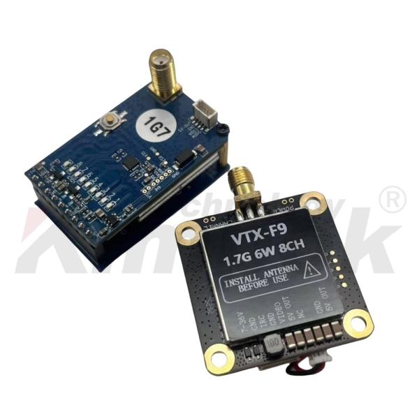 China 1.7G 6W Wireless Video Transmitter and Receiver 8CH Support IRC Tramp 1.7G VTX VRX factory