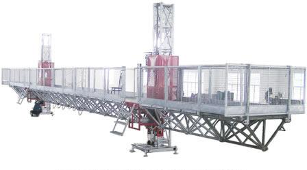 Construction Aerial Mast Climbing Work Platform / Twin Mast Climbing Equipment