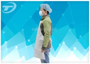 China HDPE Plastic Coated Aprons White Color 80 X 140 Cm for existing sample factory