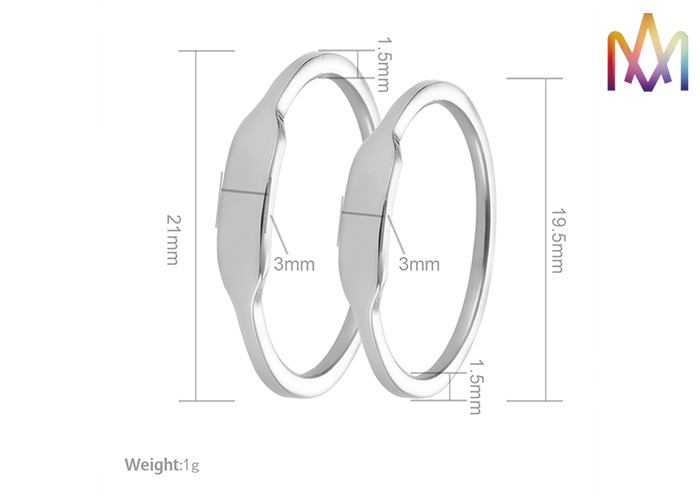 1.5mm Thickness Openable Flat Top Personalized Jewelry Ring
