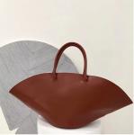 Fan Shaped PU Shoulder Bag 28cm 19cm Leather Shopping Tote Bag