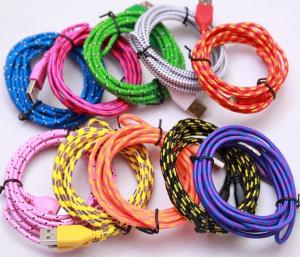China Micro USB Cable Fabric Braided Cable 1M 3FT 2M 6FT 3M 10FT For Htc Lenovo Huawei samsung factory