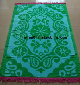 China reactive printed beach towel with fringes , OEM design,100% cotton material factory