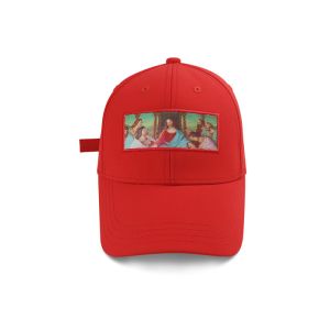 Awesome Adult Sports Dad Hats Red Blended Fabric Custom Patch Embroidery