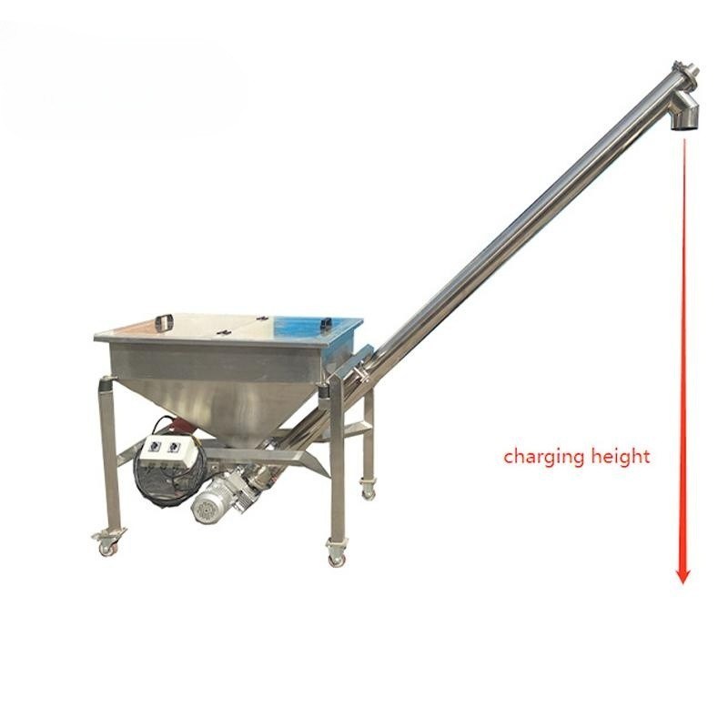 OEM Vibrating Sugar Screw Feeder Corn Powder Inclined Auger Screw Conveyor with Hopper