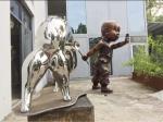 Yard Decoration Funny Garden Art Outdoor Metal Sculpture Mirror Surface